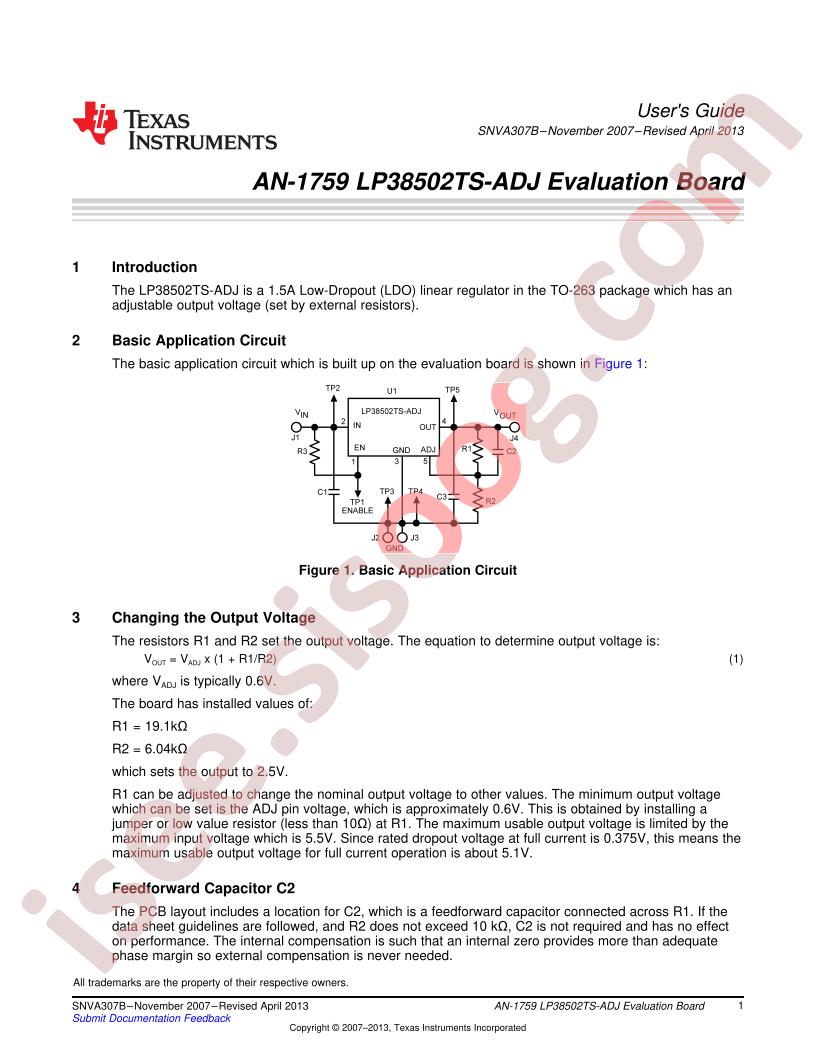 LP38502TS-ADJ Eval Board