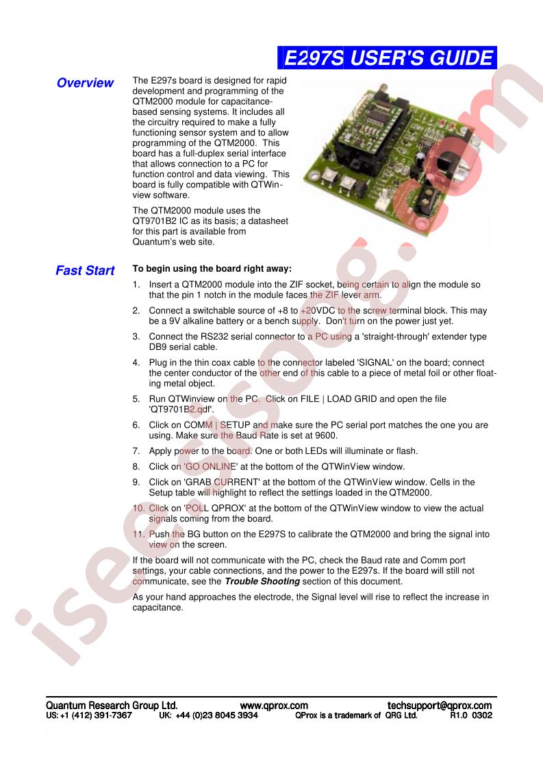 E297S Users Guide
