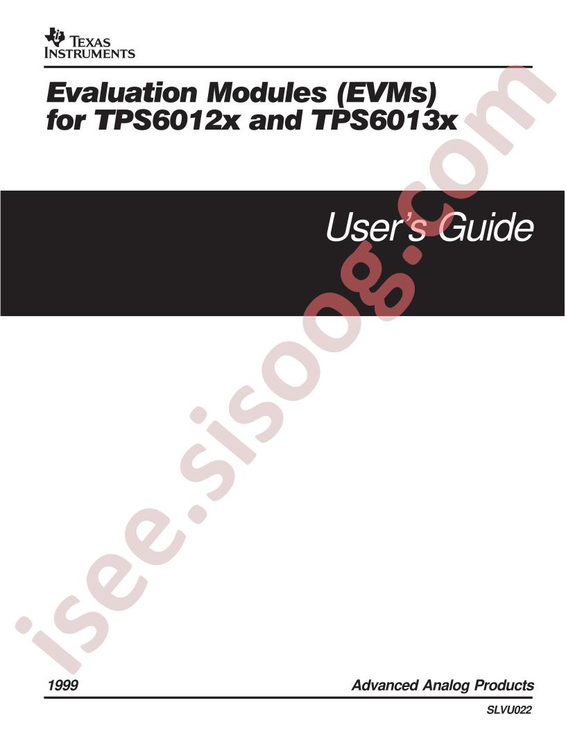 TPS6012x,13x EVM Users Guide