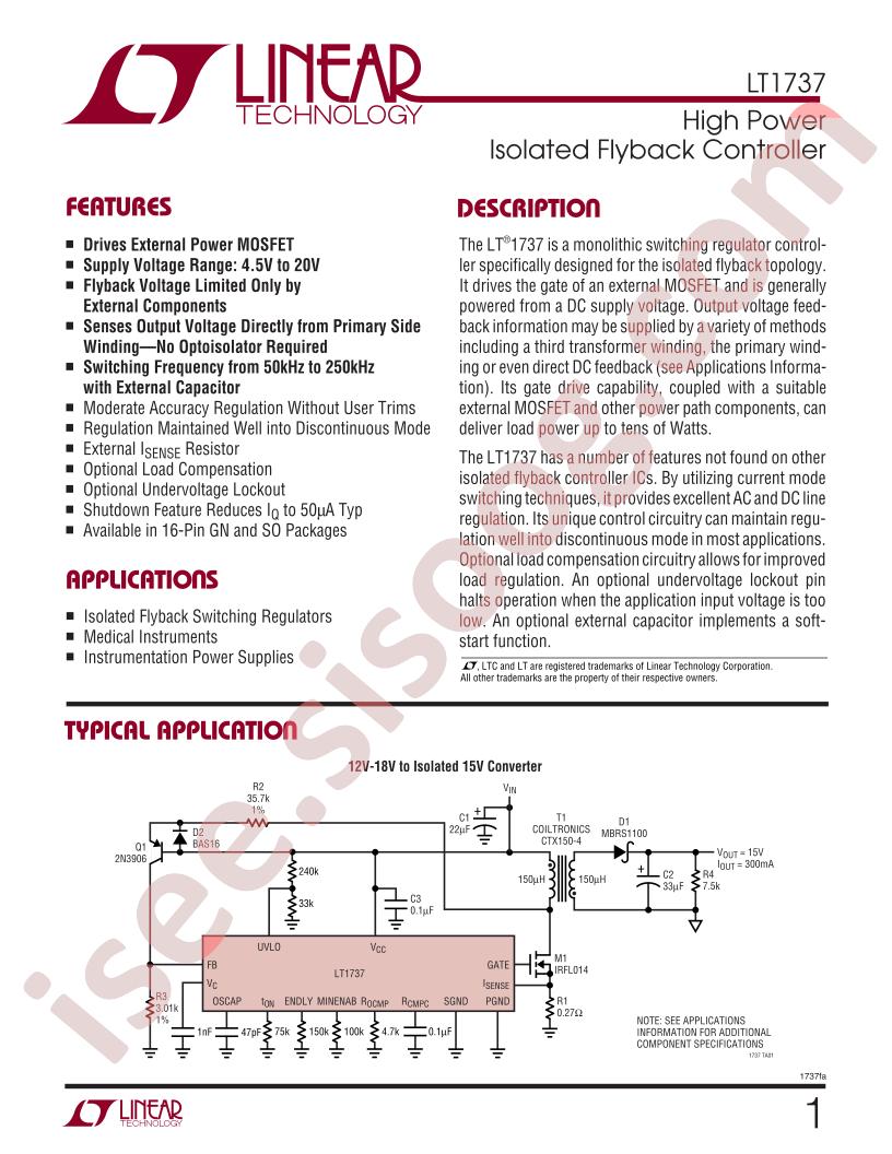 LT1737 Datasheet