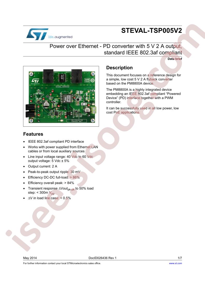 STEVAL-TSP005V2 Data Brief