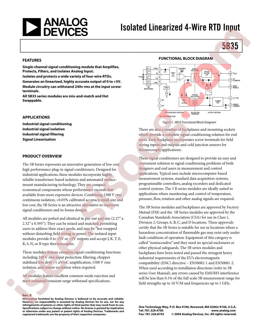 5B35 Datasheet