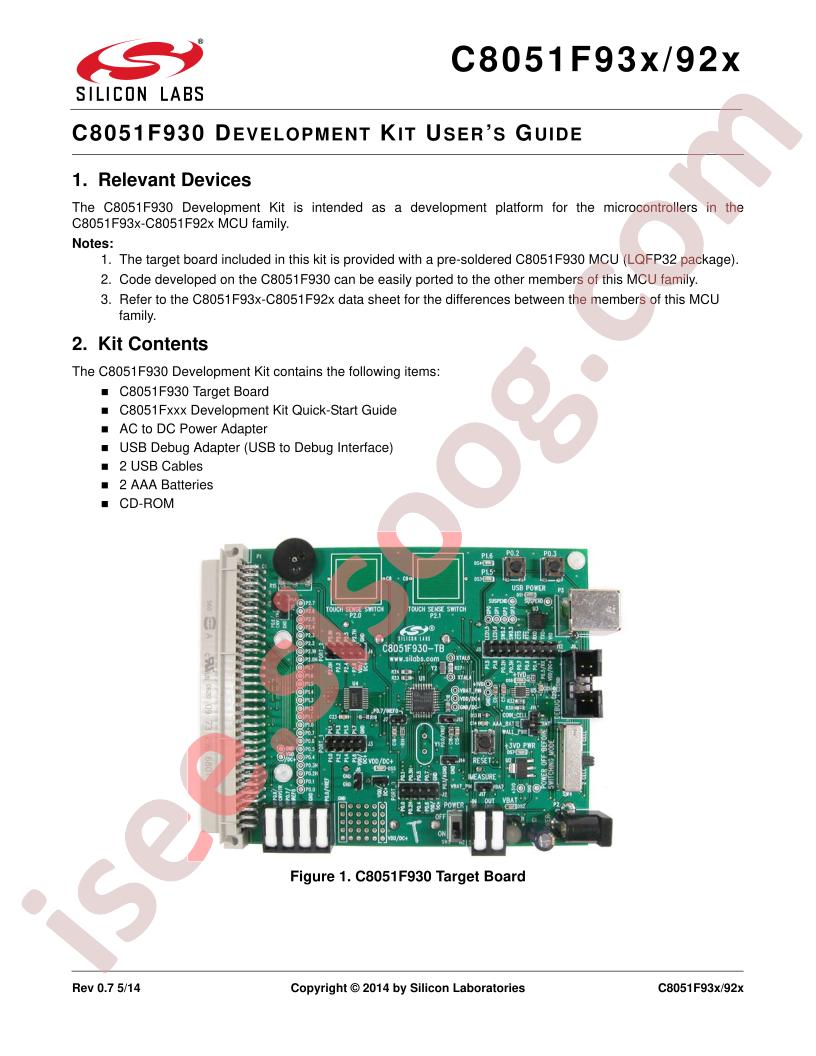 C8051F92x/93x User Guide