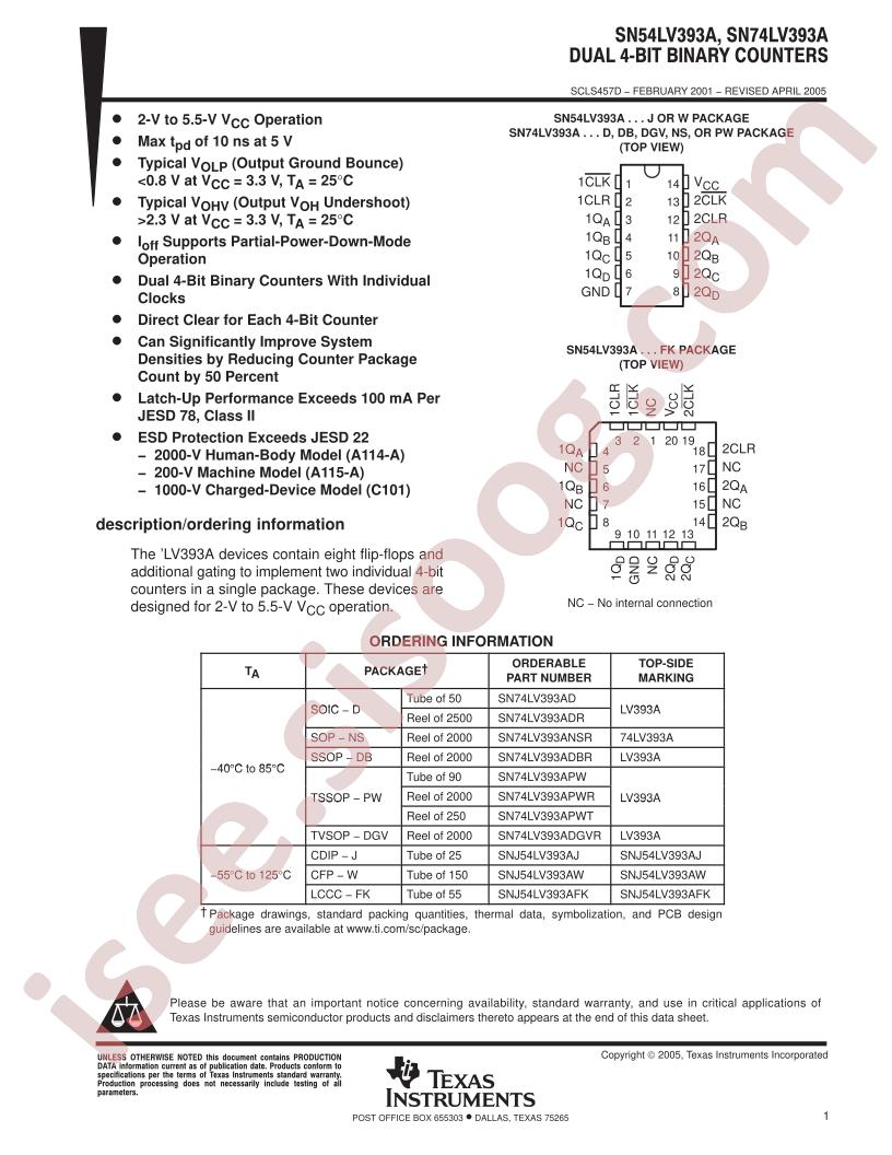 SN54LV393A, SN74LV393A