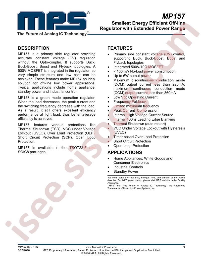 MP157 Datasheet