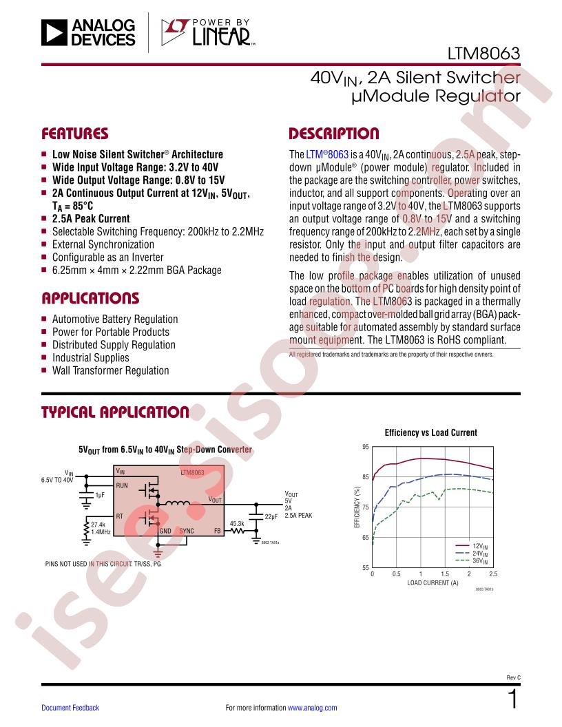 LTM8063 Datasheet