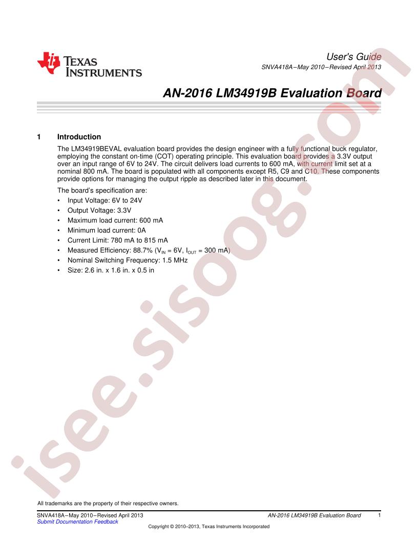 LM34919B Eval Board