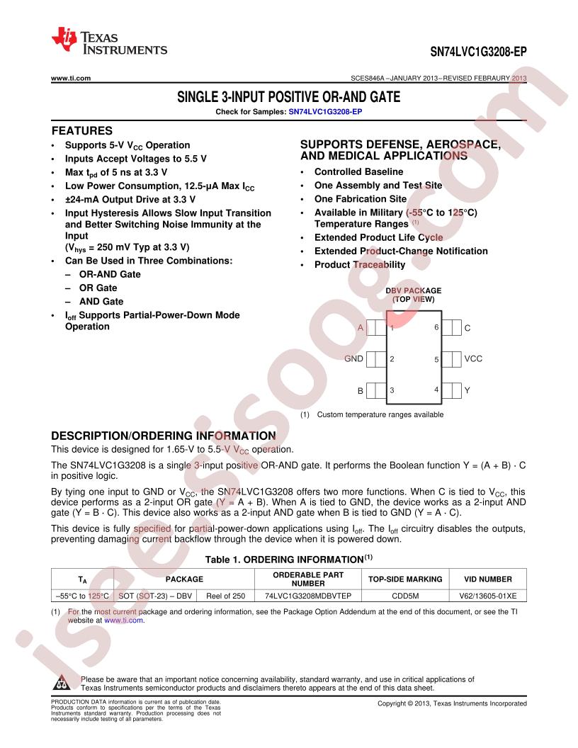 74LVC1G3208-EP