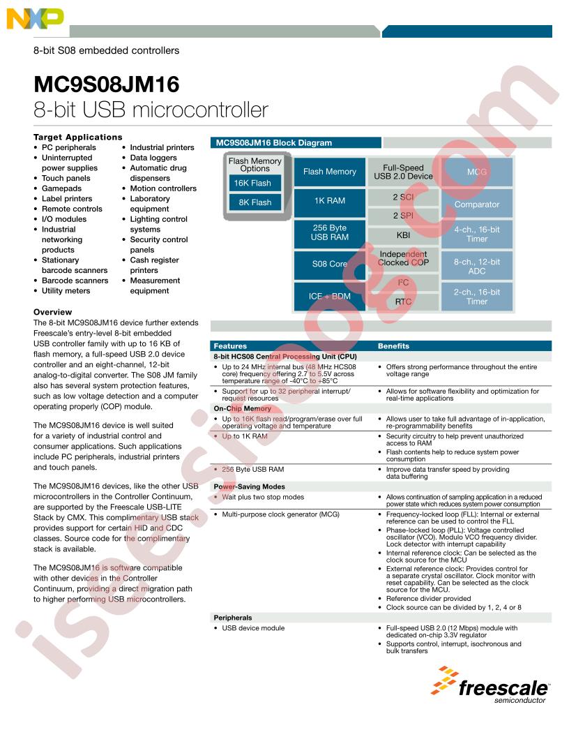 DC9S08JM16 Fact Sheet