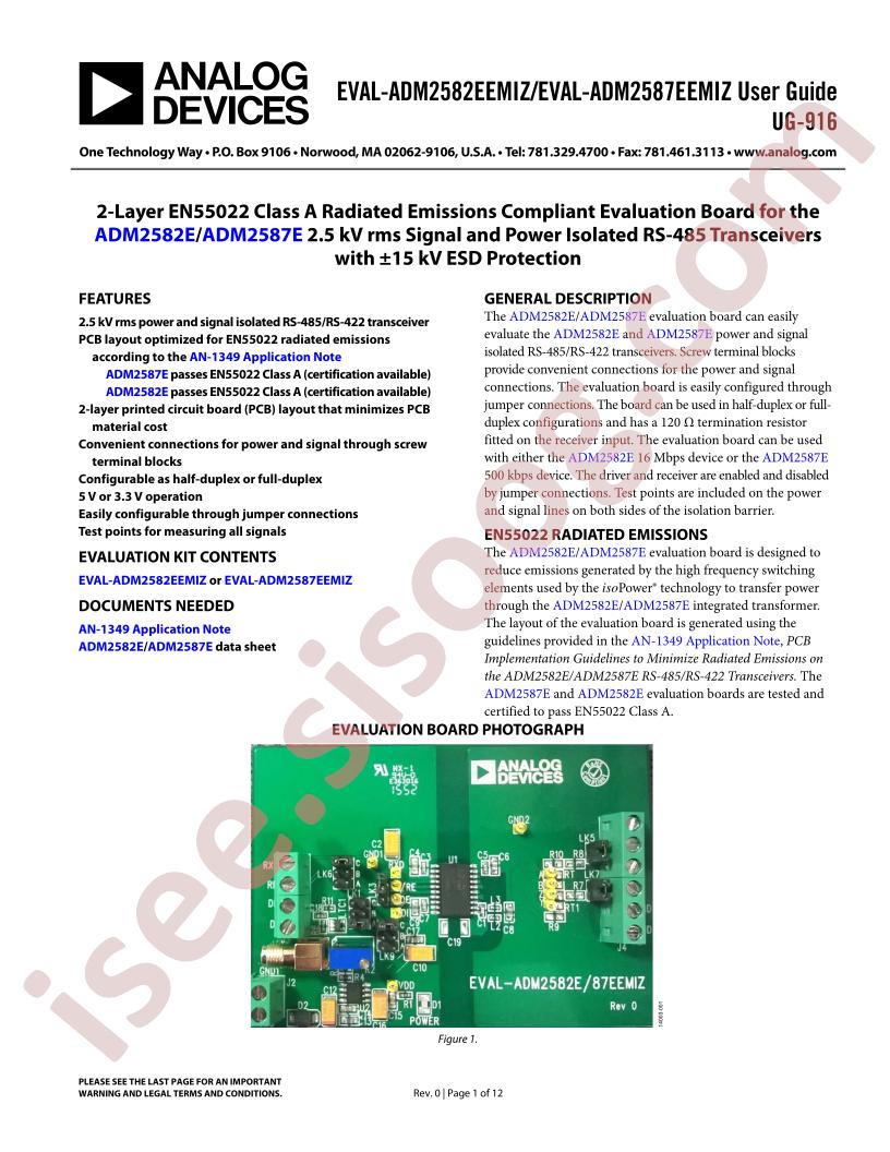 EVAL-ADM2582EEMIZ, 87EEMIZ Guide