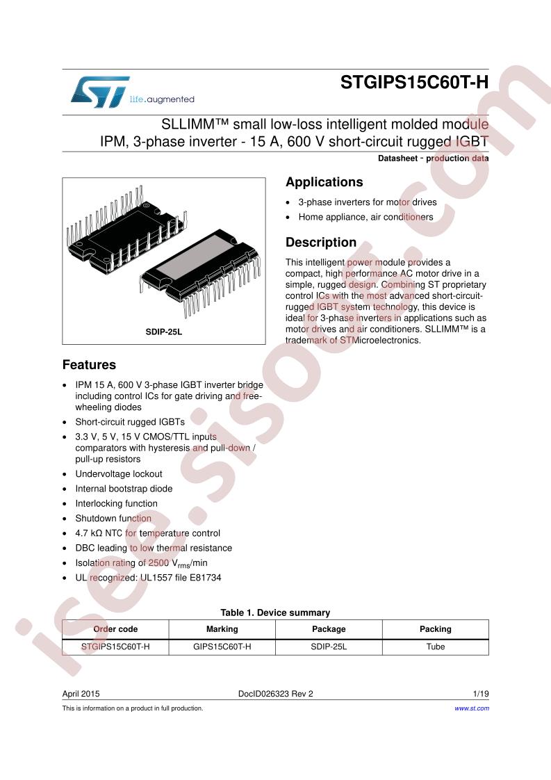 STGIPS15C60T-H