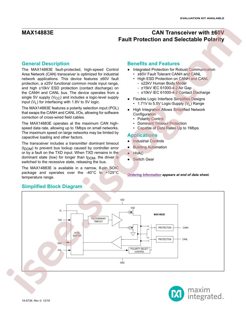 MAX14883E Datasheet