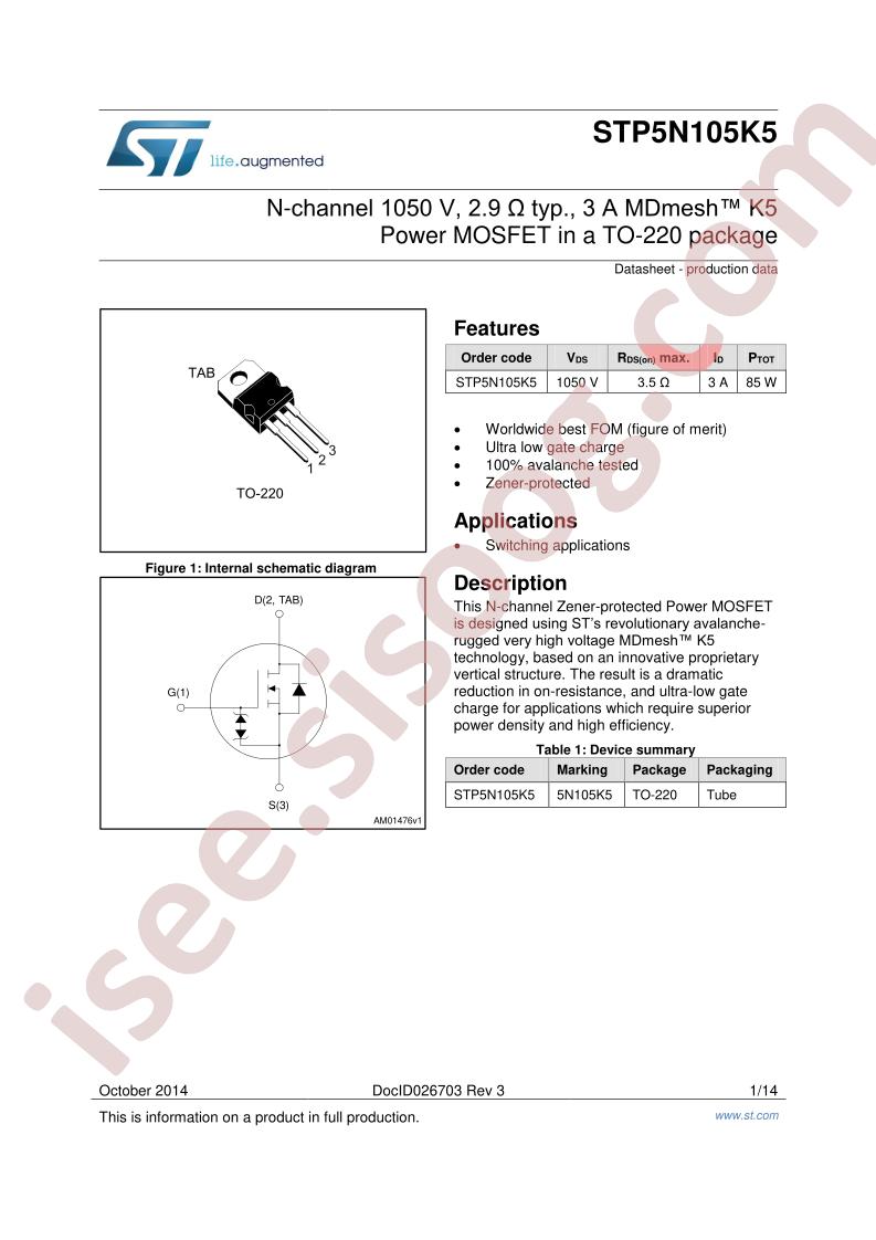 STP5N105K5