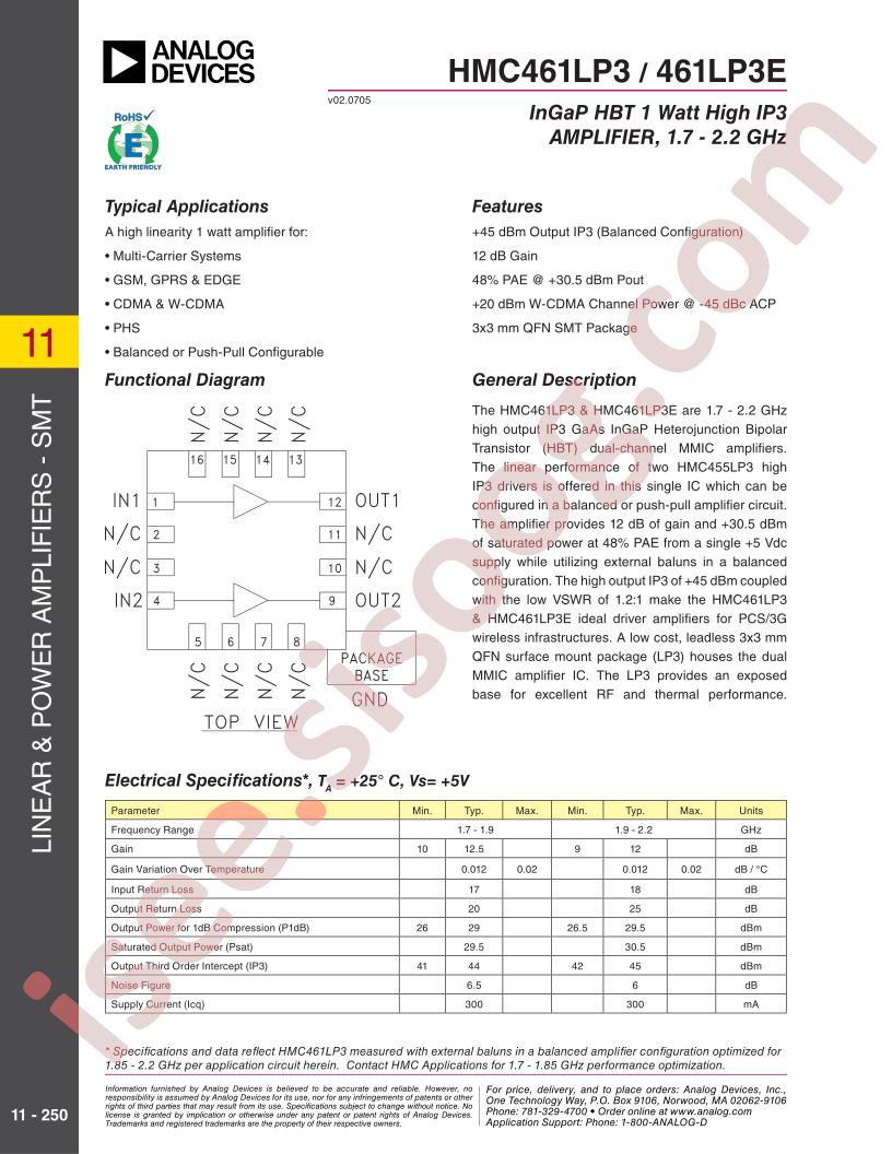 HMC461LP3,LP3E