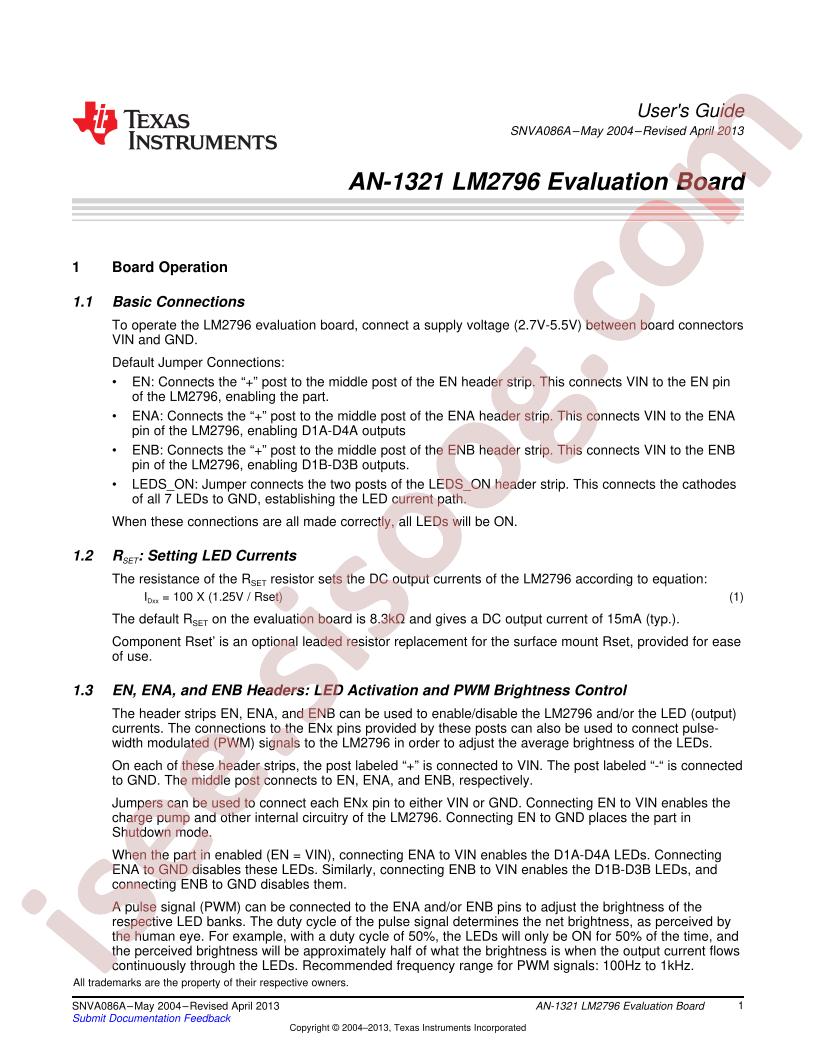 LM2796 Eval Brd Guide