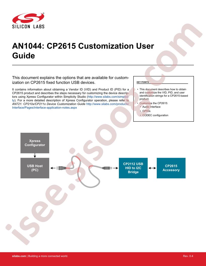 CP2615 Customization User Guide