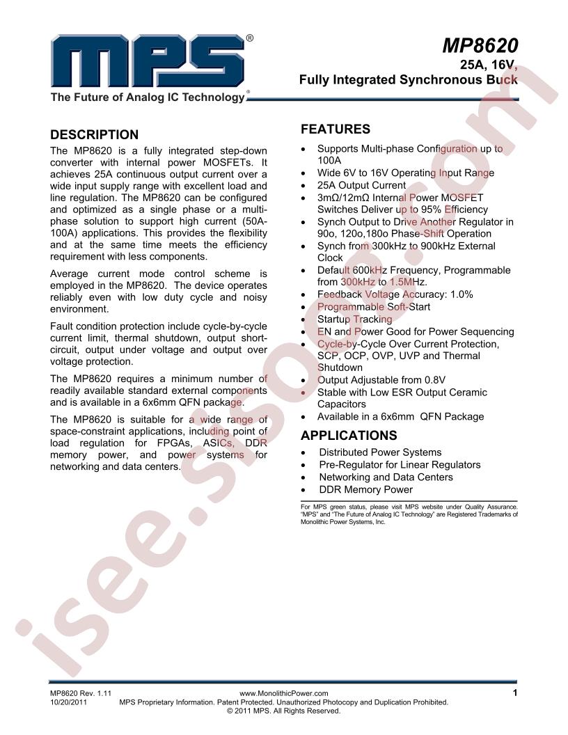 MP8620 Datasheet