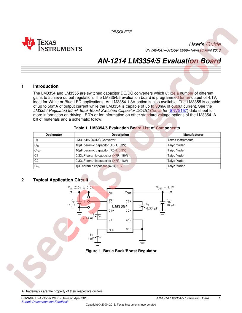 LM3354/5 Eval Board AppNote