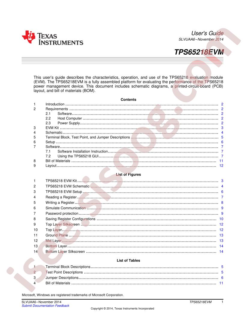 TPS65218EVM-100 User Guide