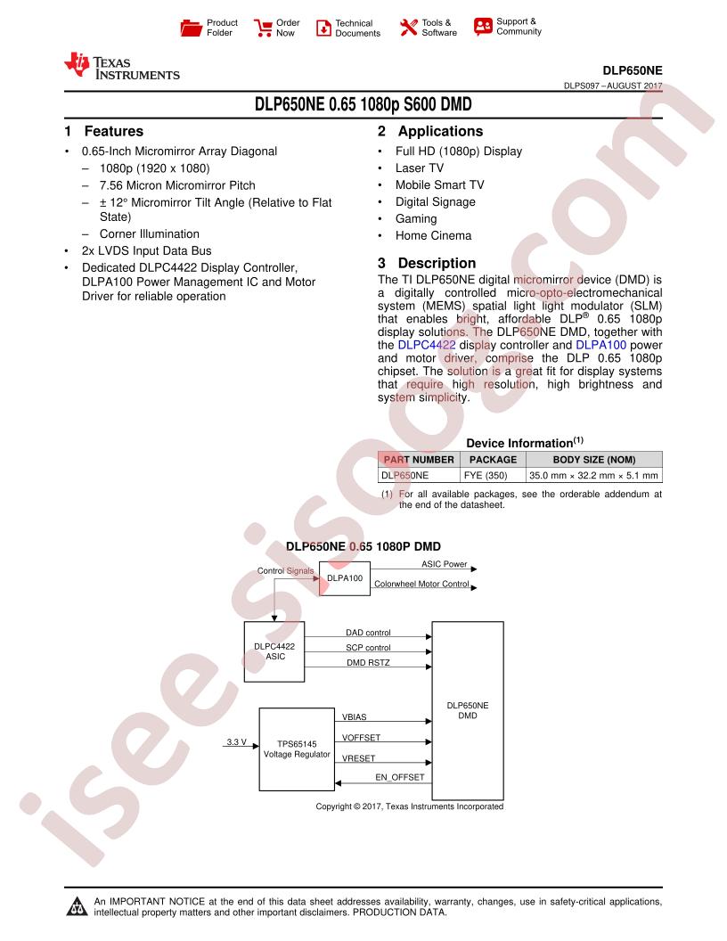 DLP650NE Datasheet