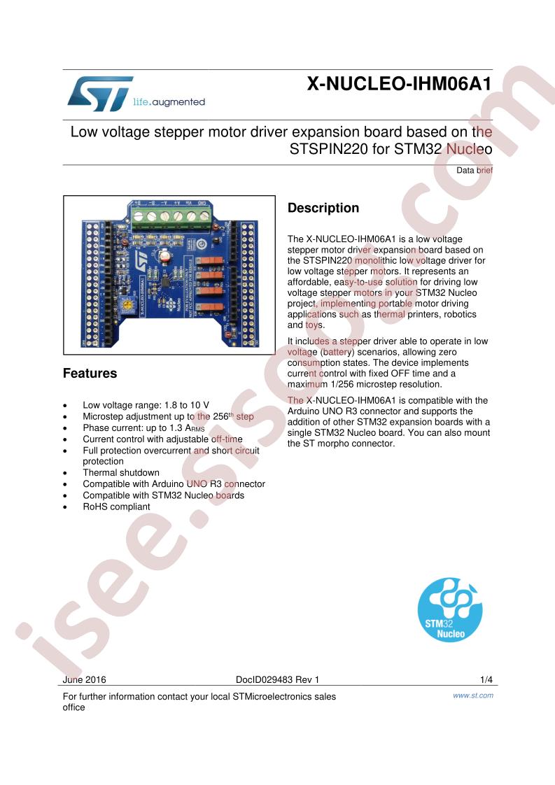 X-NUCLEO-IHM06A1 Data Brief