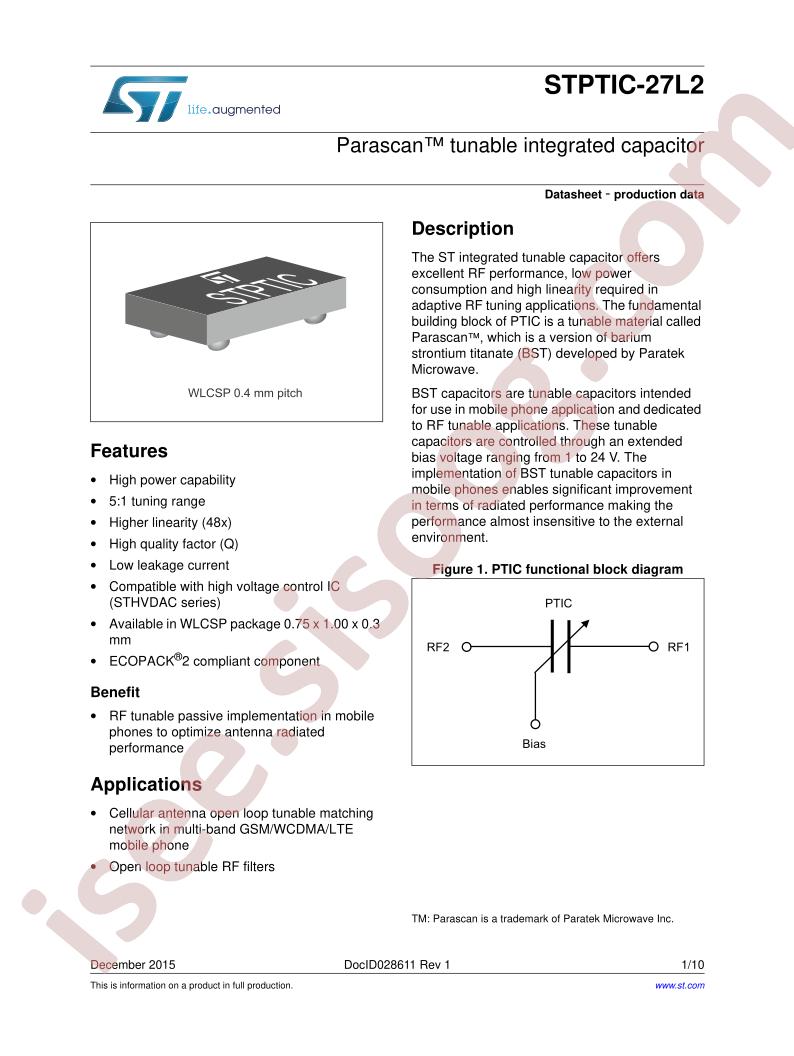 STPTIC-27L2C5 Datasheet