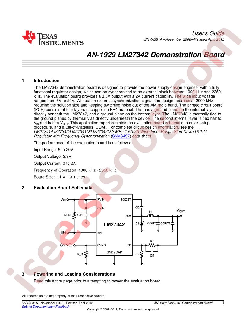 LM27342 Demo Board