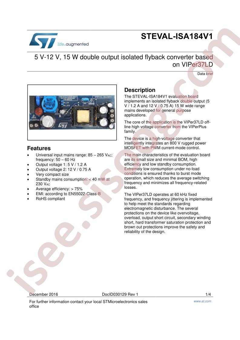 STEVAL-ISA184V1 Brief