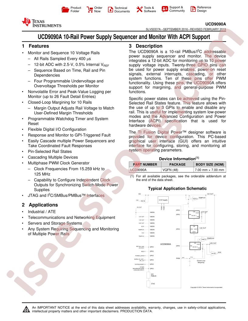 UCD9090A Datasheet
