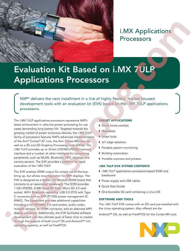 i.MX 7ULP, Eval Kit Fact Sheet