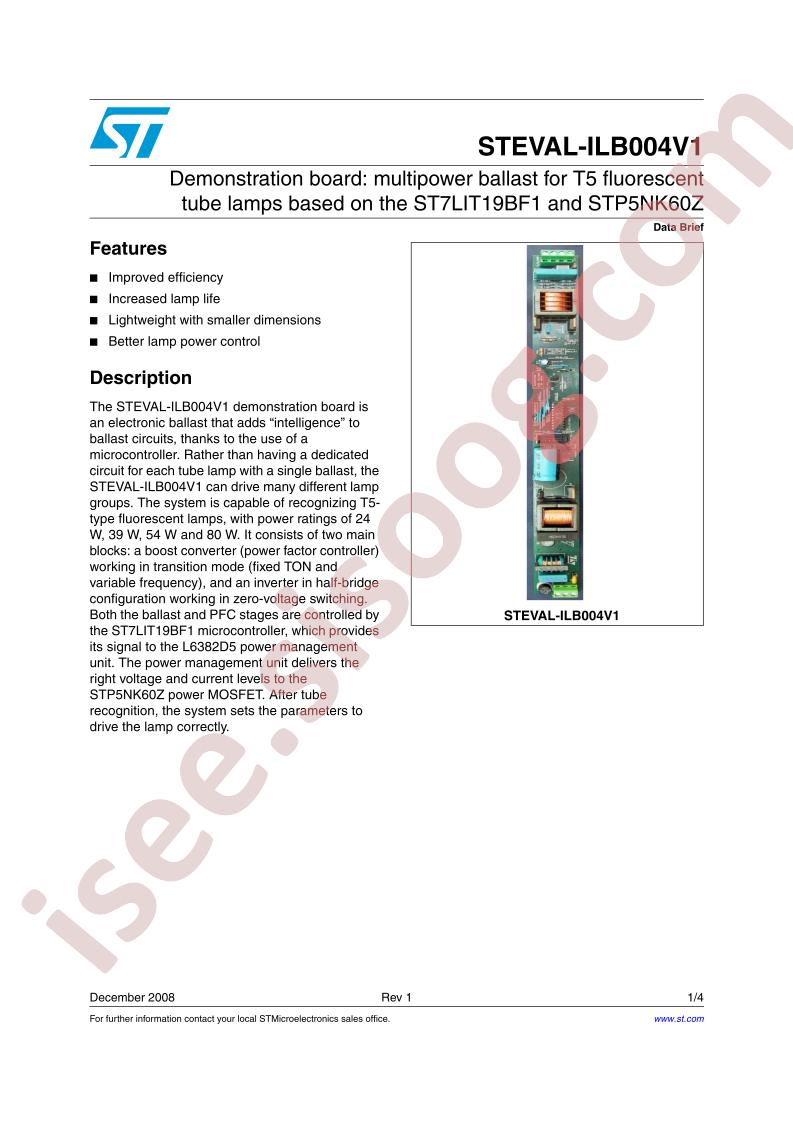 STEVAL-ILB004V1 Data Brief