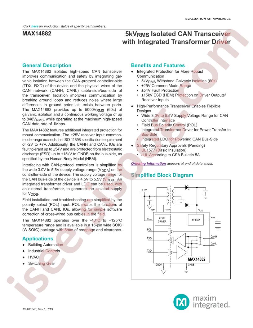 MAX14882 Datasheet