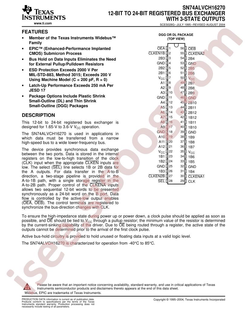 SN74ALVCH16270