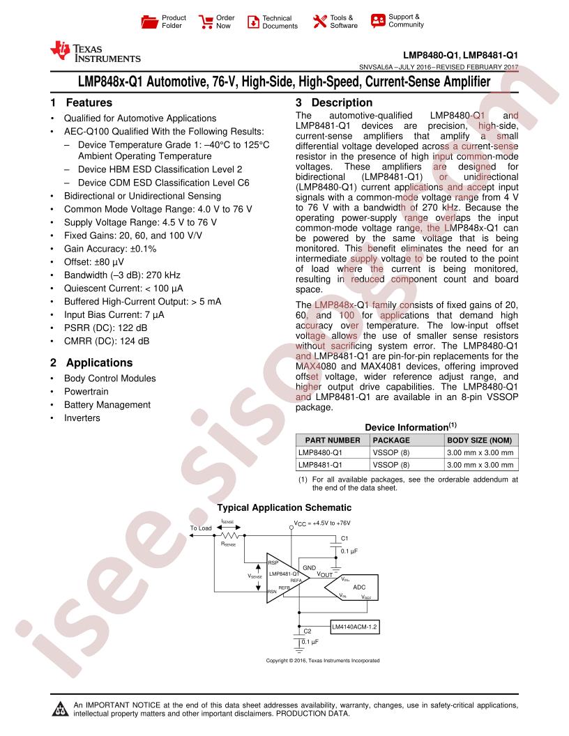 LMP8480-Q1, LMP8481-Q1 Datasheet