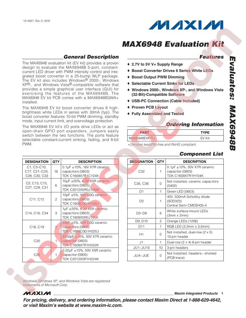 MAX6948 Eval Kit