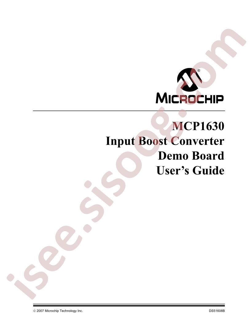 MCP1630 Input Demo Board Guide
