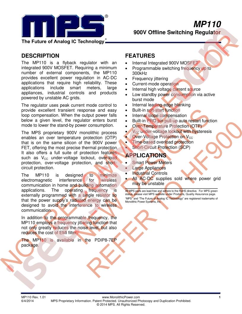 MP110 Datasheet