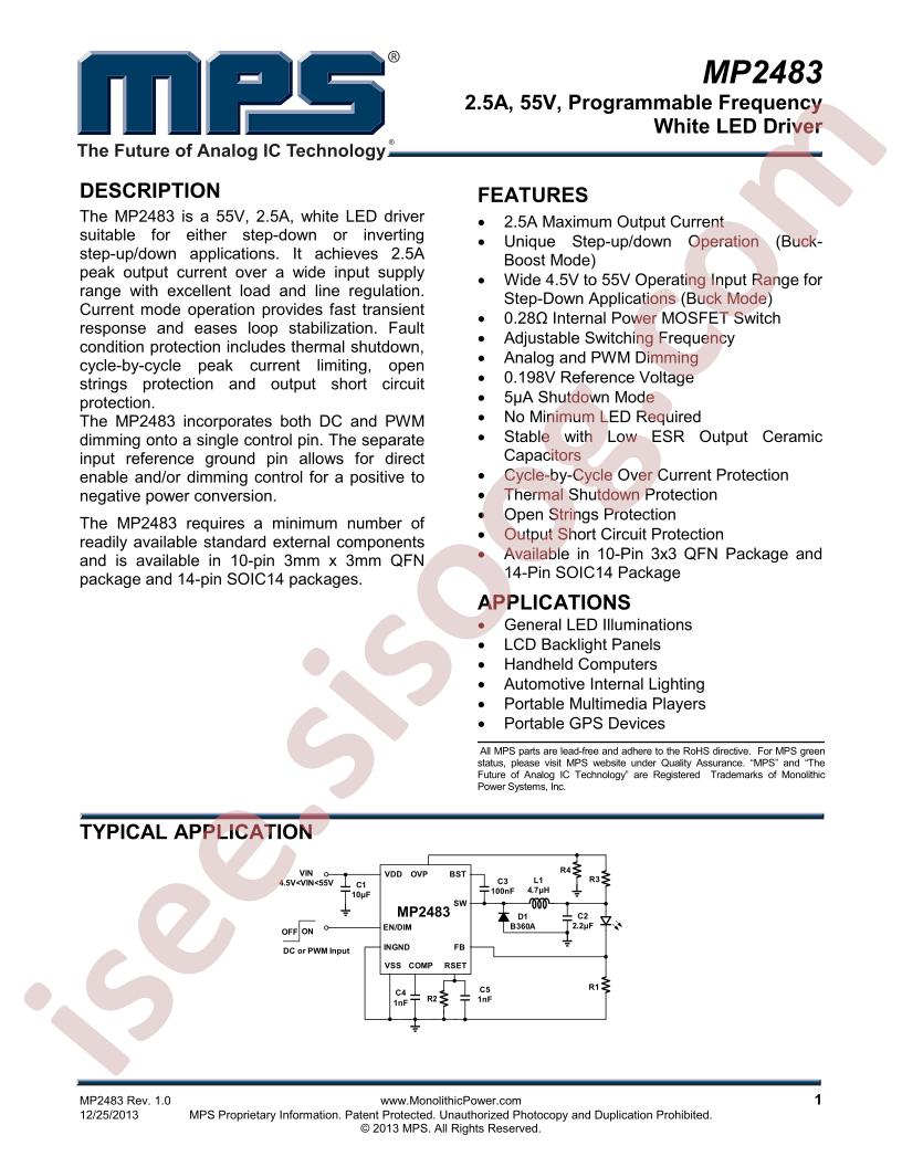 MP2483 Datasheet
