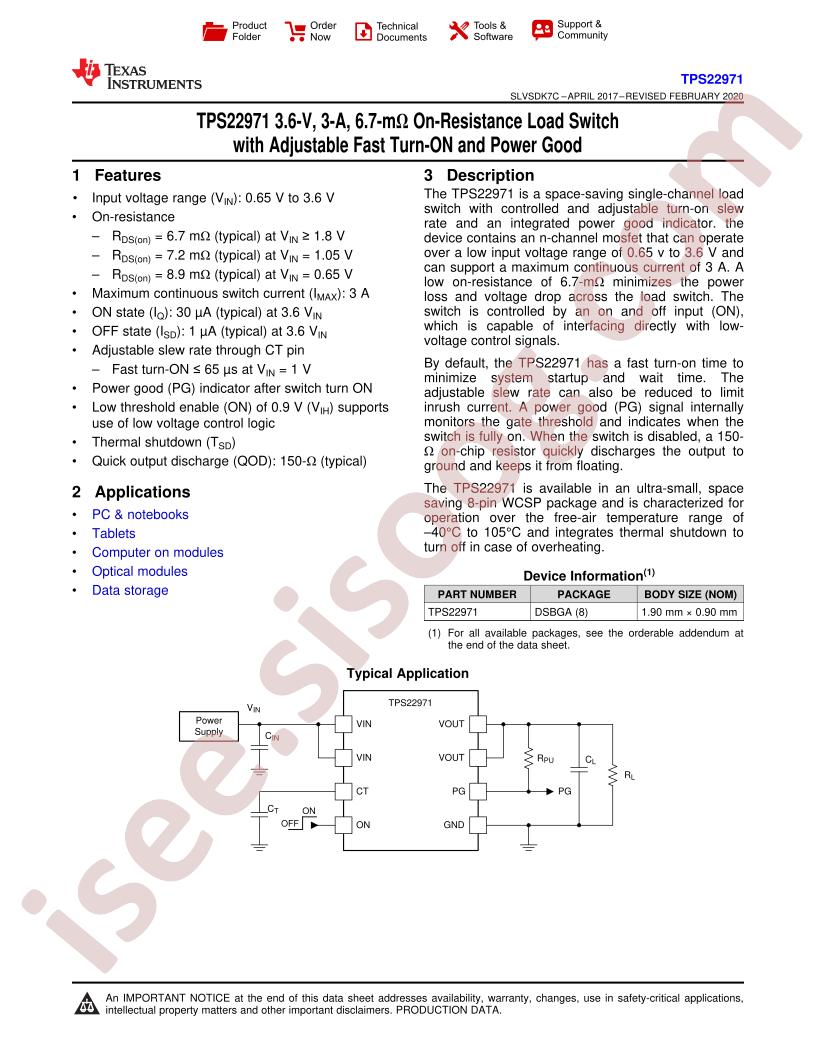 TPS22971 Datasheet