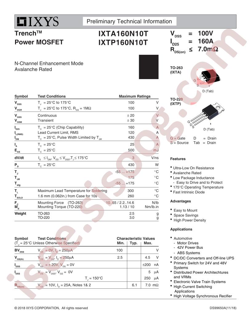 IXT(A,P)160N10T