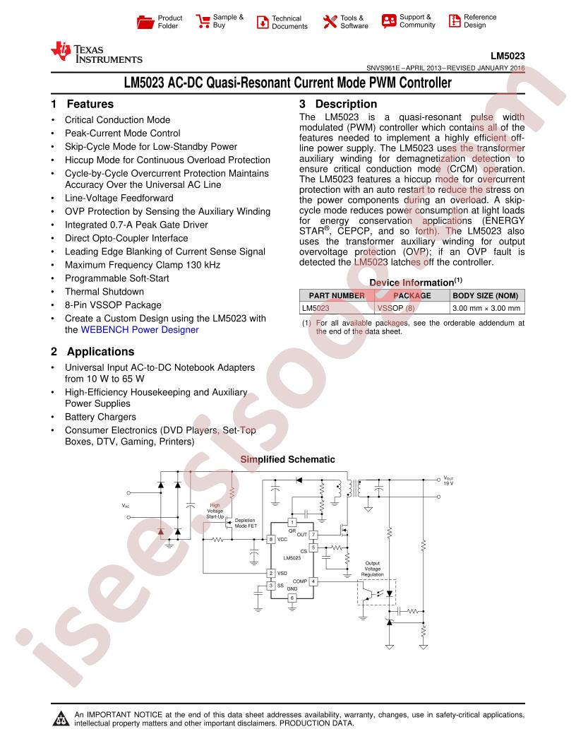 LM5023 Datasheet