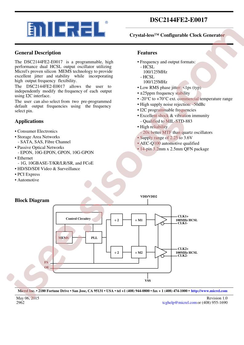 DSC2144FE2-E0017 Datasheet