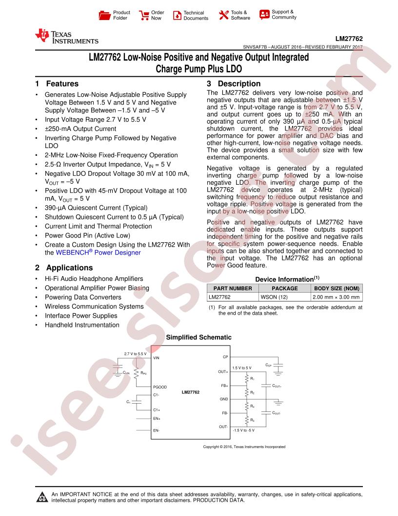 LM27762 Datasheet