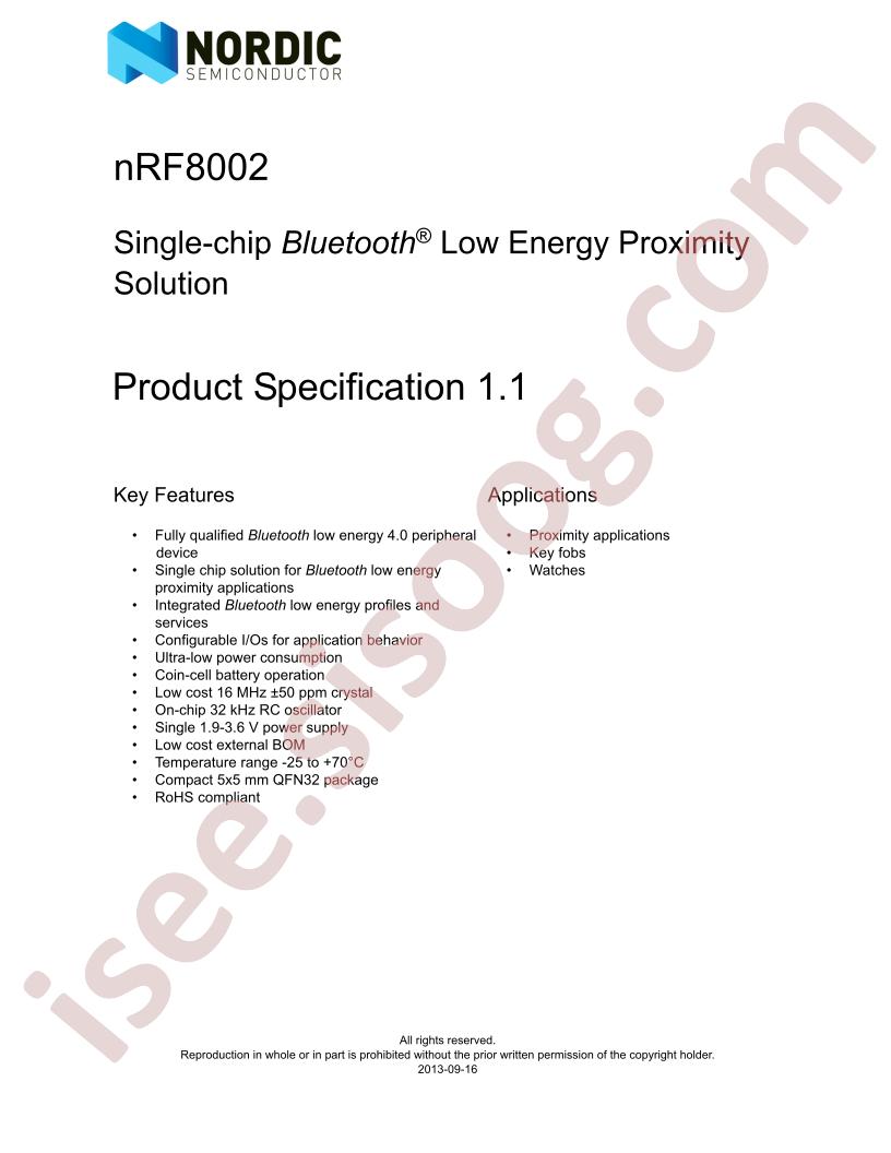 NRF8002 Specification