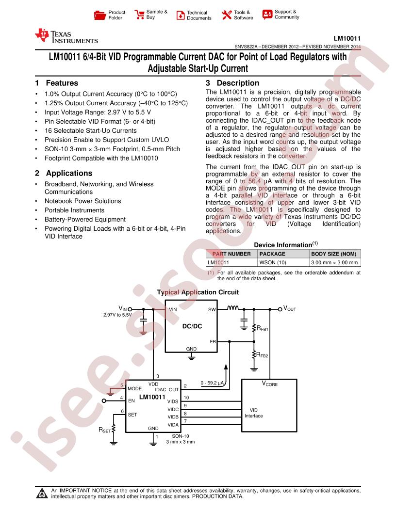 LM10011 Datasheet