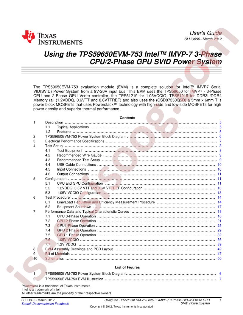 TPS59650EVM-753 User Guide