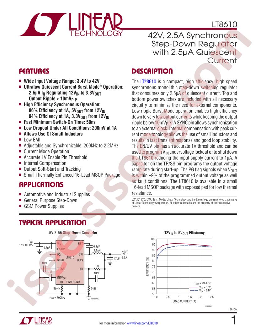 LT8610 Datasheet