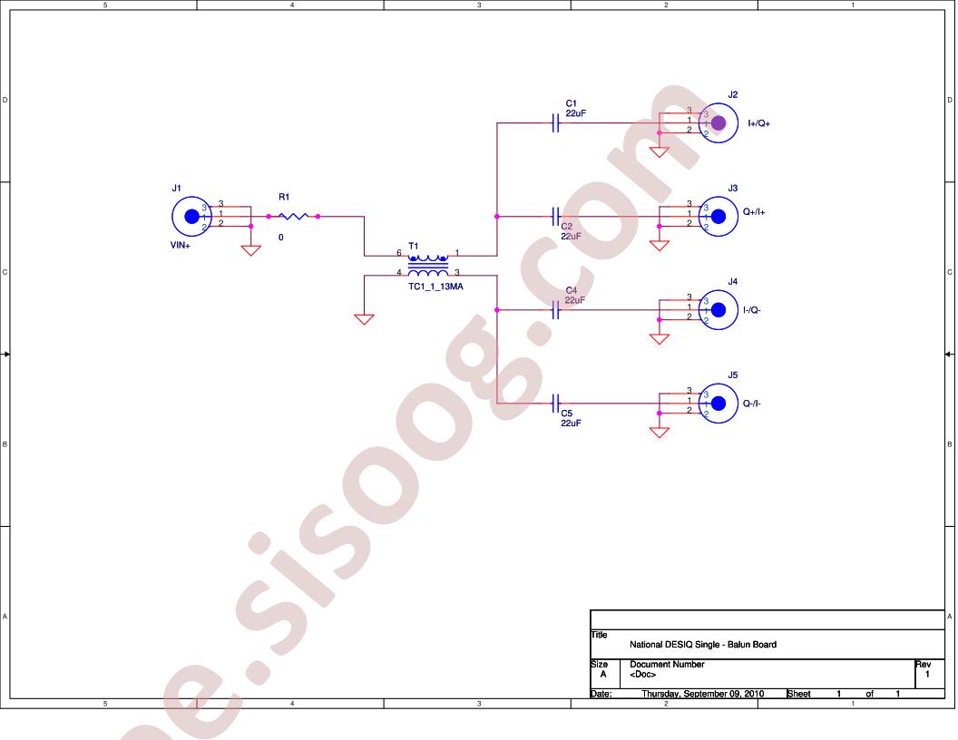 DESIQ Single-Balun Board Schematic