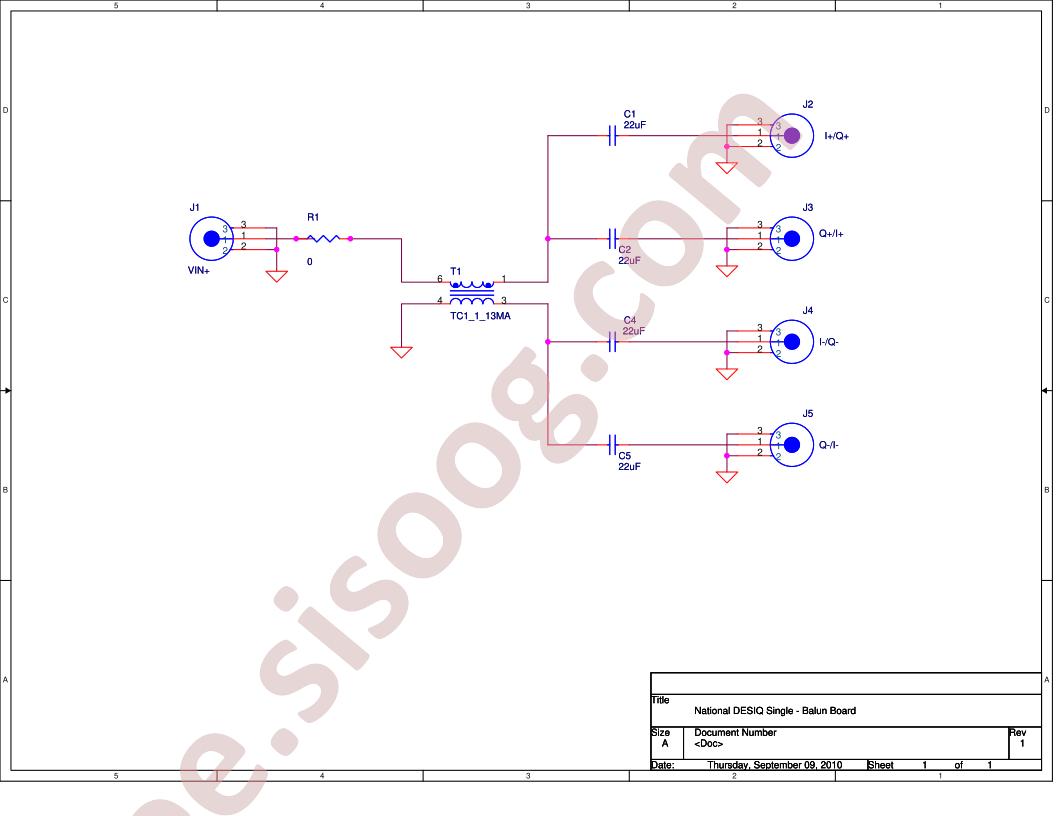 DESIQ Single-Balun Board Schematic