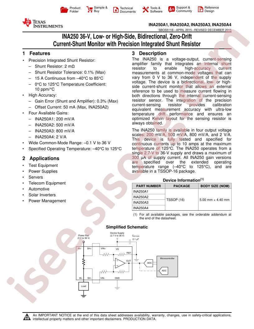 INA250Ax Datasheet